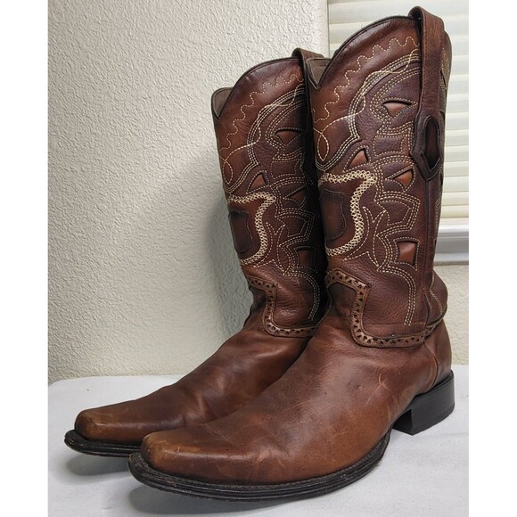 LOS ALTOS Mens BROWN SNIP TOE WESTERN COWBOY BOOT Size 12 EE WIDTH 999107 - Picture 2 of 16